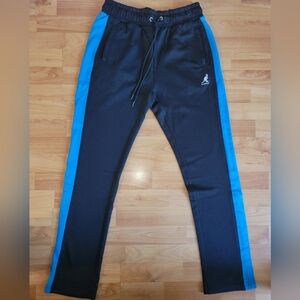 NWT Kangol Medium Blue Striped Sweat Pants Soft Mix Blend